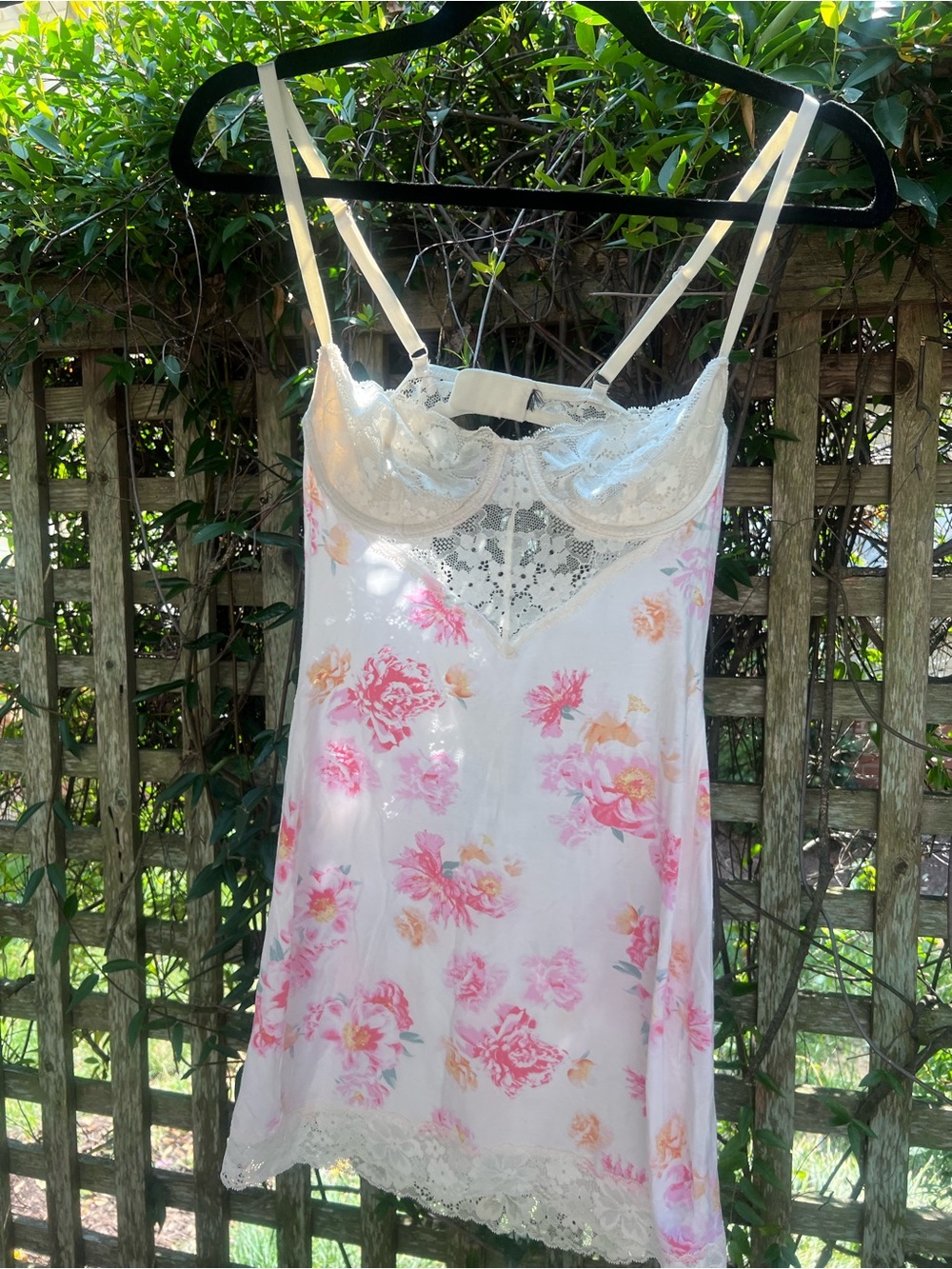 Victoria’s Secret Floral Lace-Trim Slip